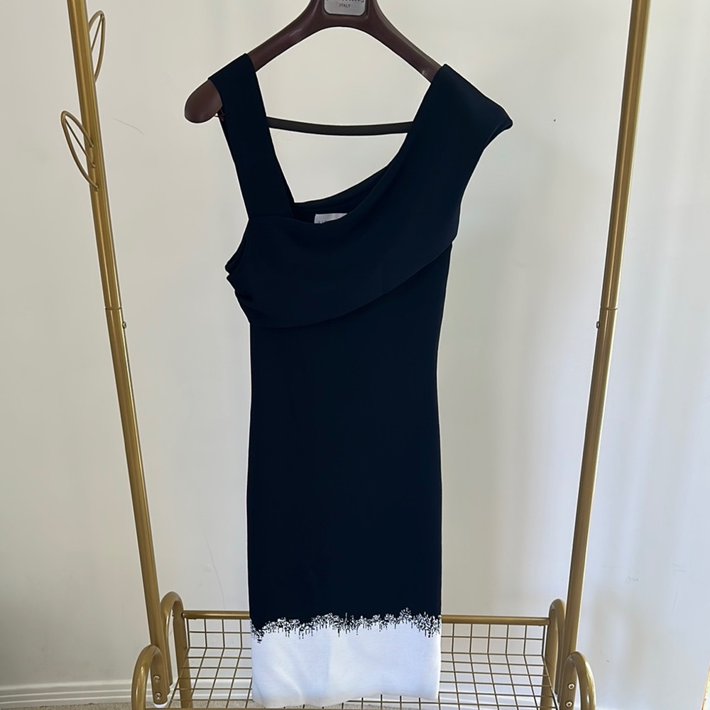 Sachin + Babi Black One Shoulder Sheath Dress Size L